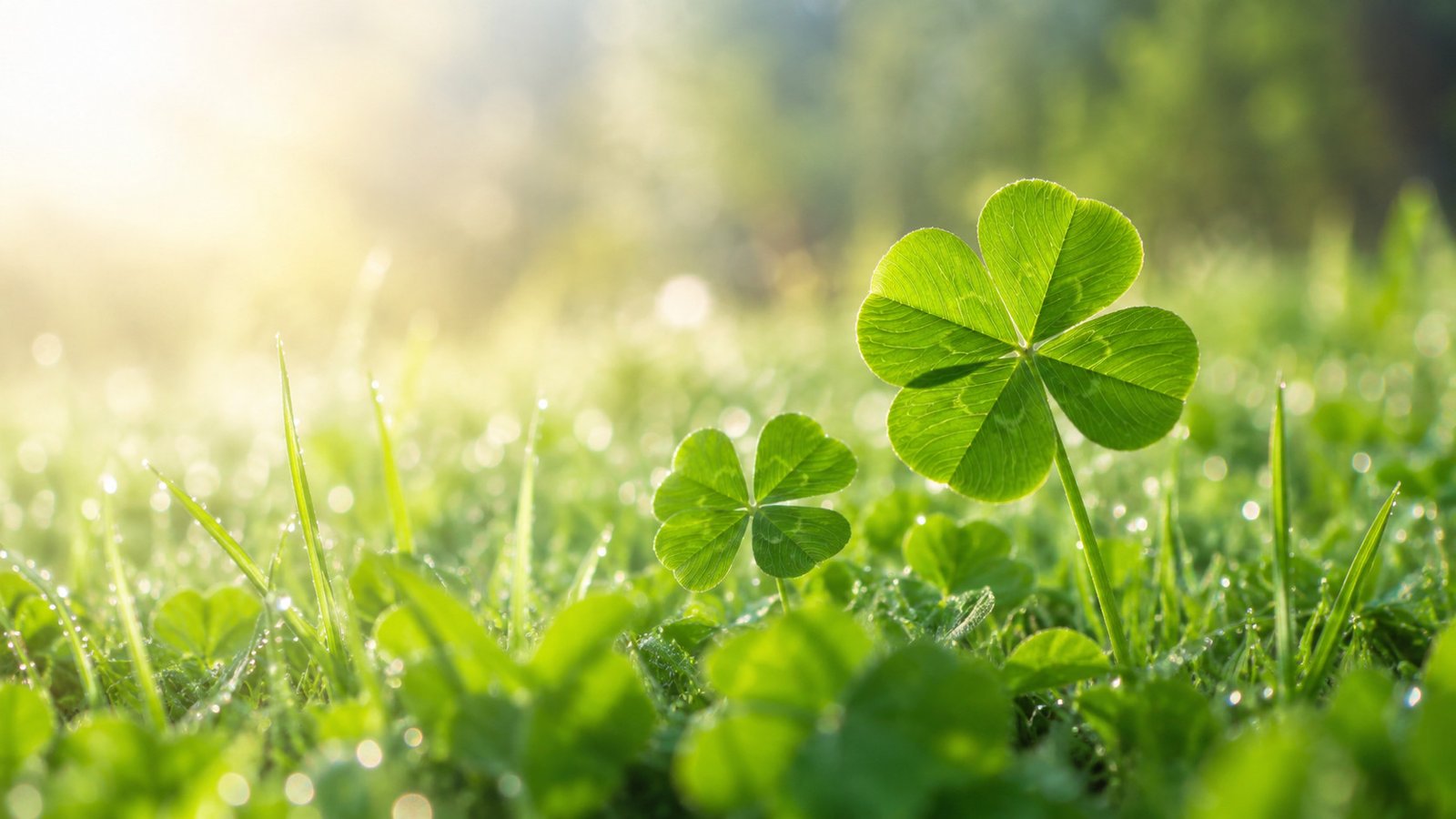Trèfle à quatre feuilles dans la nature