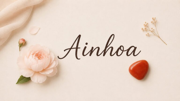 Ainhoa, prénom avec cornaline et pivoine
