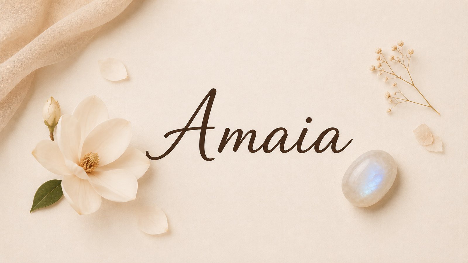 Prénom basque Amaia, pierre de lune et magnolia