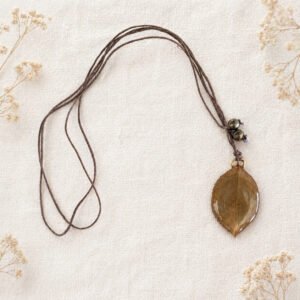 Collier bohème - Feuille de rosier
