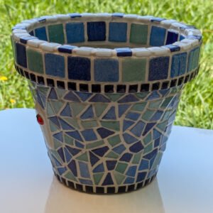 Pot de fleurs en mosaïque Azur