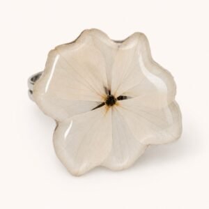 Bague bohème Hortensia boule blanc