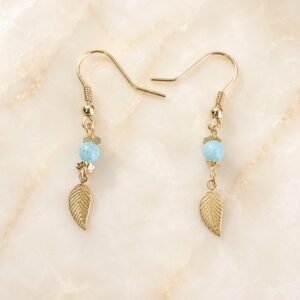 Boucles d'oreilles Elia en Gold Filled et perles en Amazonite