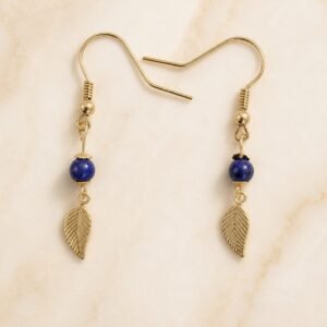 Boucles d'oreilles Elia en Gold Filled avec perles Lapis-lazuli