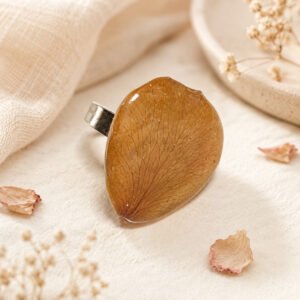 Bague bohème Pétale de rose avec décor