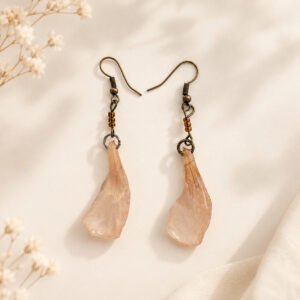 Boucles d'oreilles bohèmes en pétales de laurier rose décor