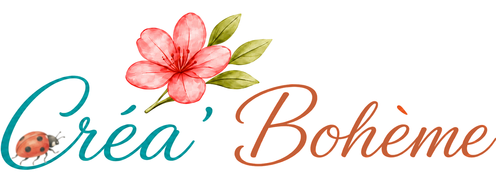 Logo Créa'Bohème avec petite fleur et coccinelle